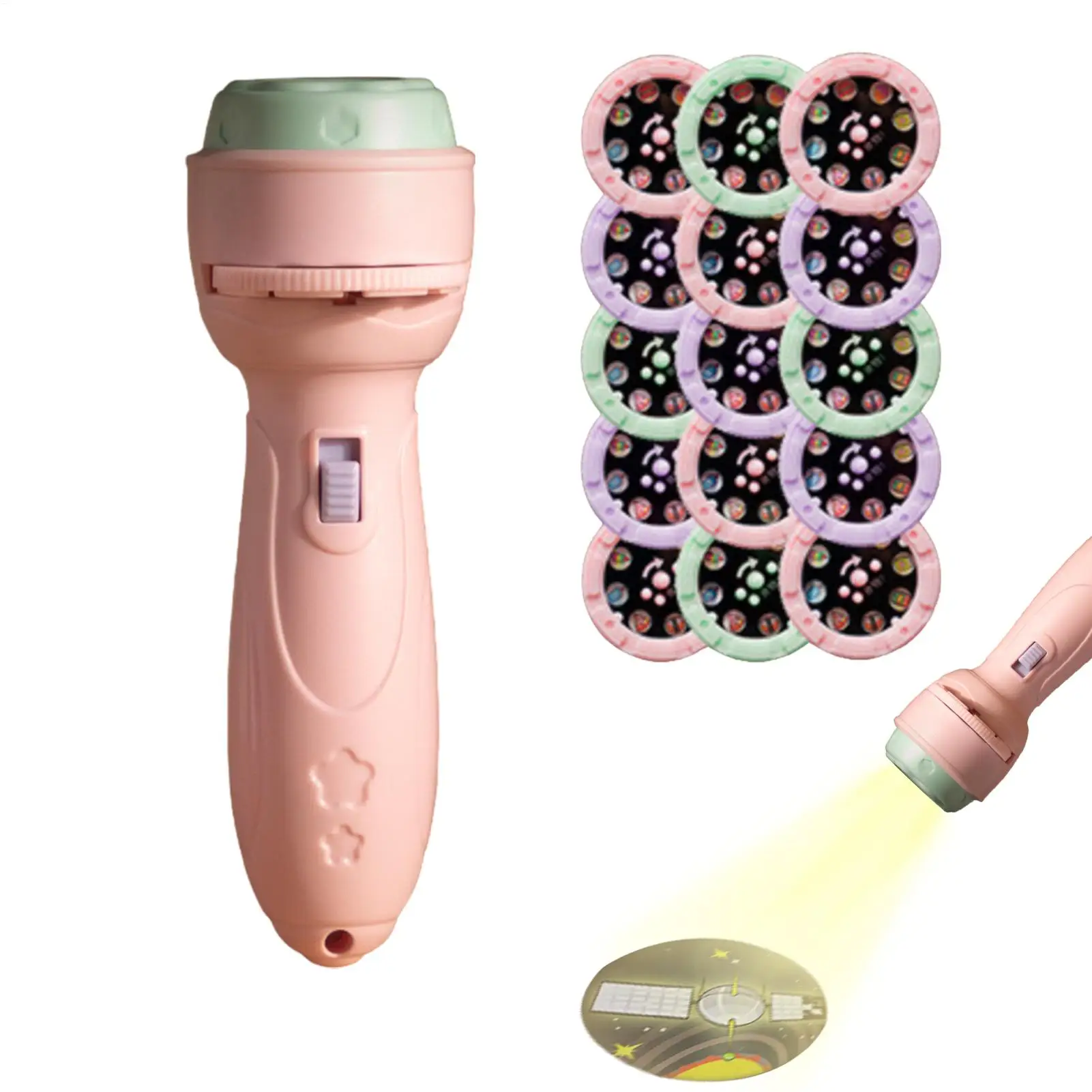 Cartoonpatronenprojector, projectiezaklamp, puzzelontwikkelingsspeelgoed voor vroeg onderwijs, lichtgevend speelgoed voor kinderen