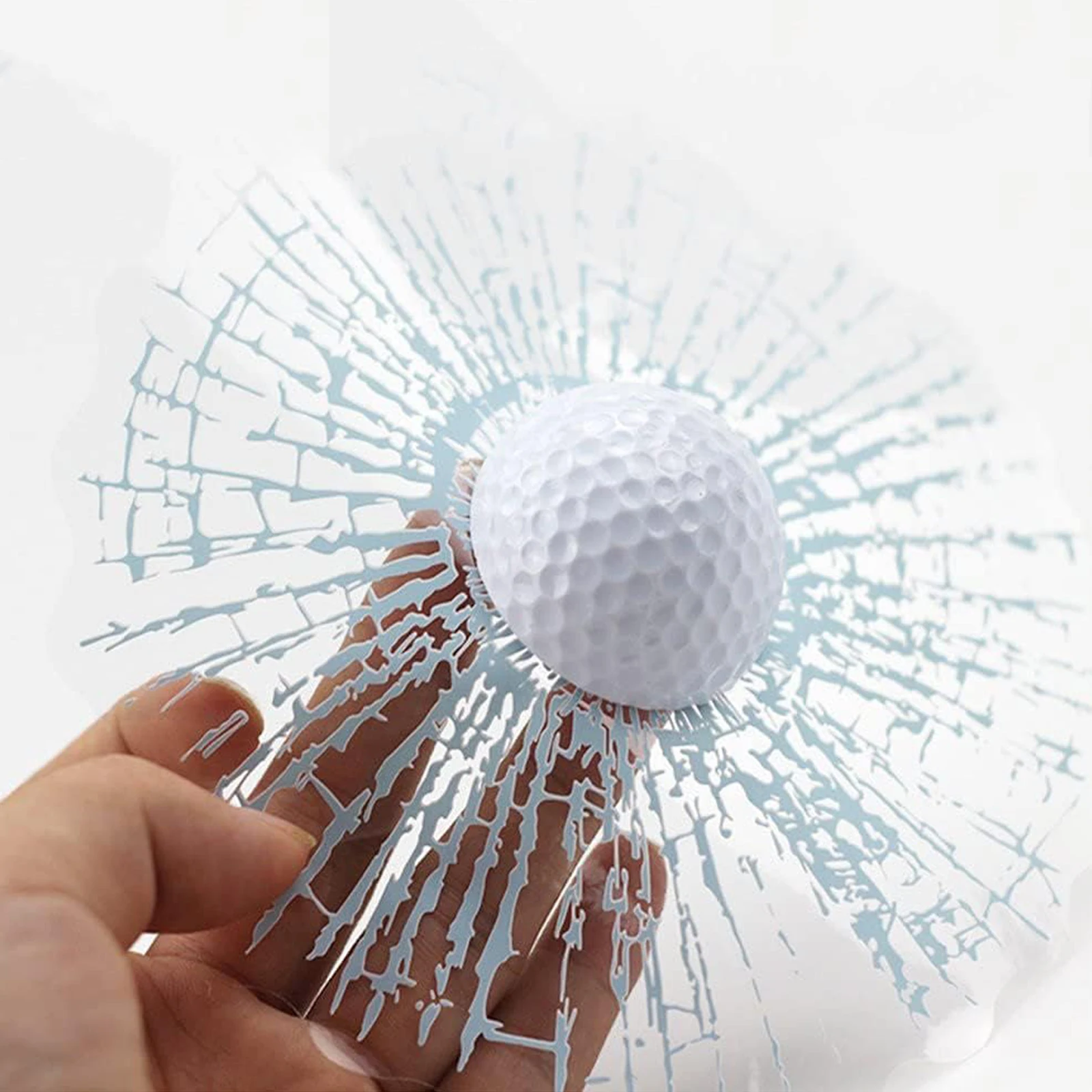 Pegatina de cristal para ventana de coche, simulación 3D de Golf/béisbol, broma, Tricky, creativo, divertido, estilo de coche, pelota para golpear el cuerpo del coche