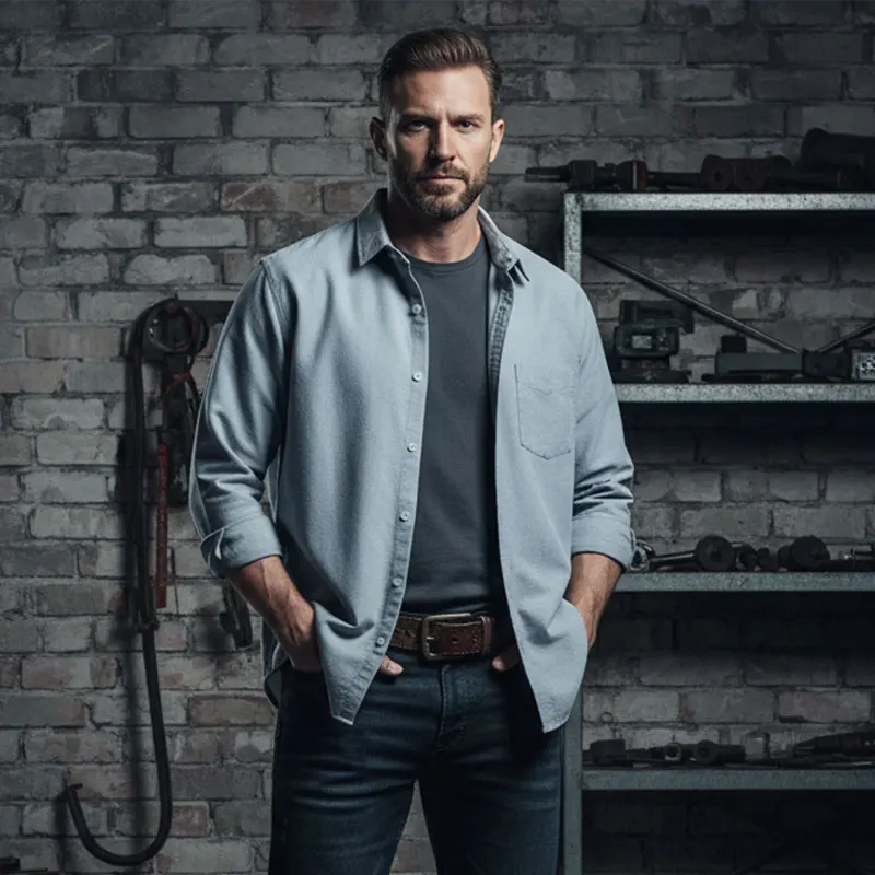 

Men's Basic Minimalist Shirts Pure Cotton Wash Oxford Casual Work Style Long Sleeve Dress Shirts Male Button Down Tops Shirt