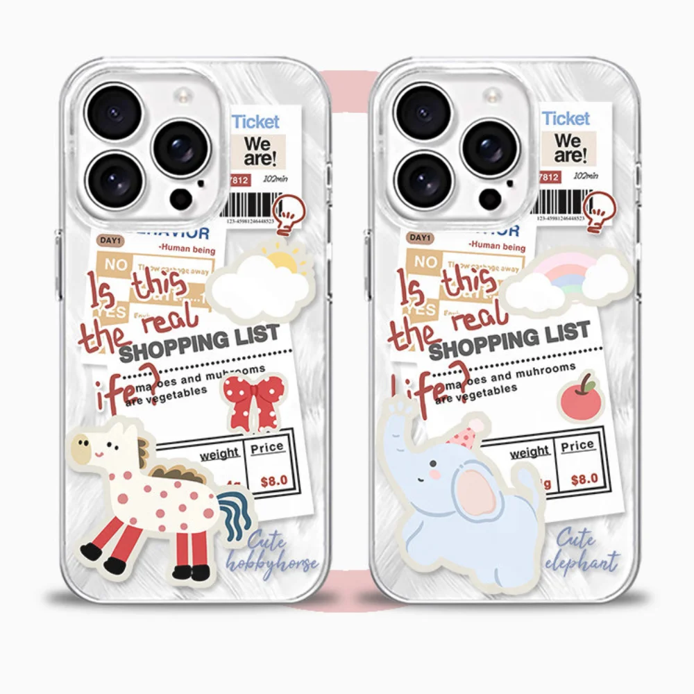 

Premium Phone Case for iPhone 17 Air 16E 15 Pro Max 14 13 Pro 12 11 Plus Camera Protection Male Female Korean Cartoo Hard Bumper