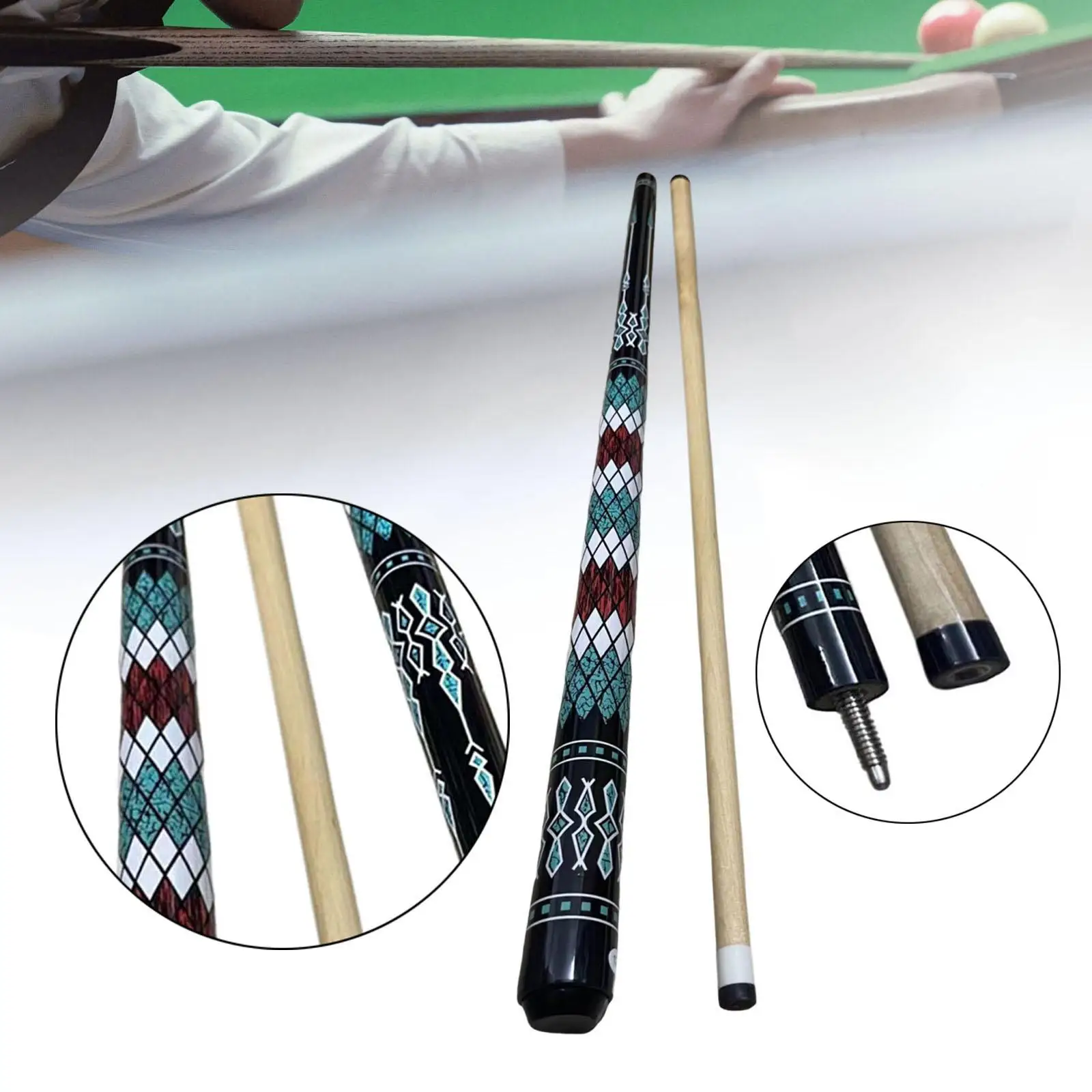 liard Pool Cue Stick Wooden, Billiard Cue 13mm, Large Tip 57.09inch detachable Pool Stick for Bars Training Players Adults