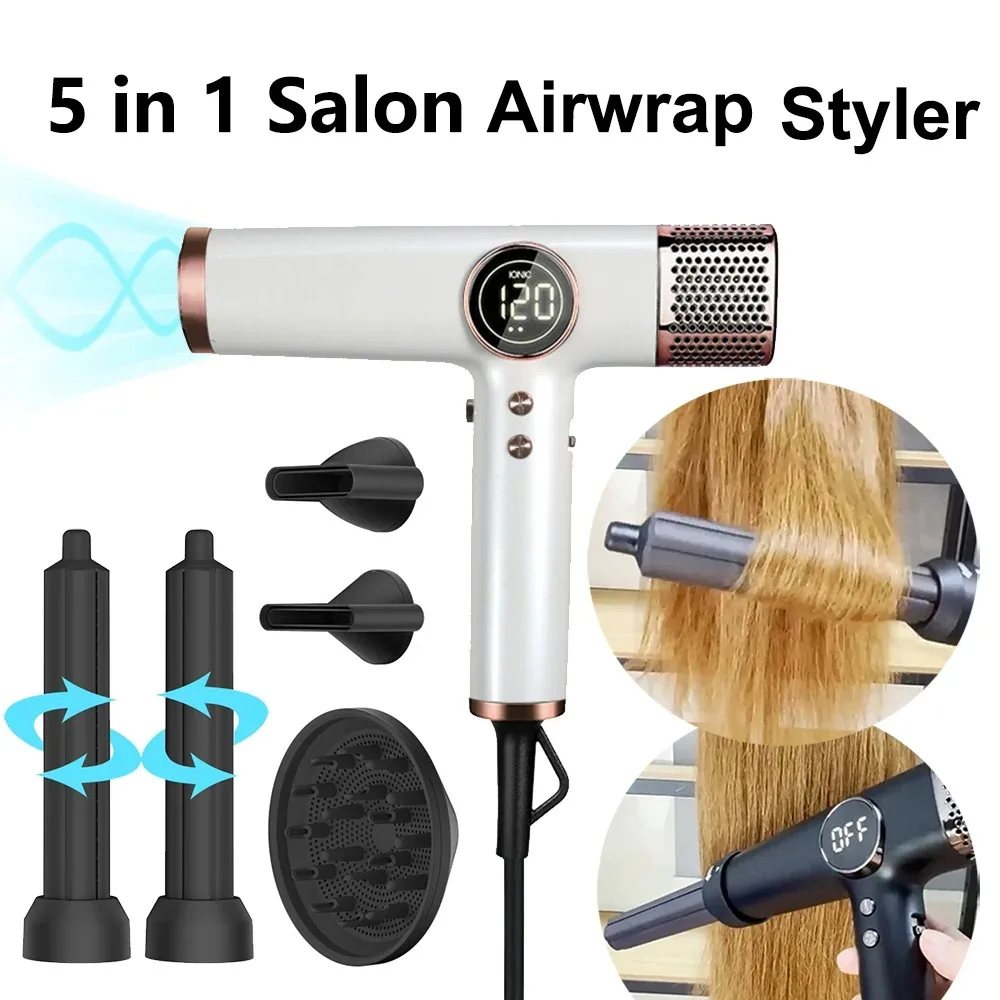 

110000RPM Professional Hair Dryer Brushless Negative Ions Blow Dryer 1800W Powerful Lownoise 5 in 1 Salon Hair Airwrap Styler