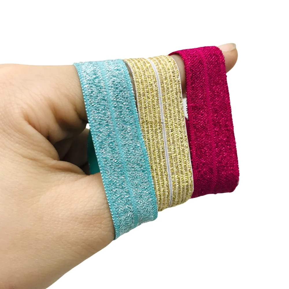 50 Stück/200 Stück glitzernde geknotete Haargummis, Pferdeschwanzhalter, bunt, keine Falten, elastisches Band, Handdreh-Armband, Zubehör – Detail 6