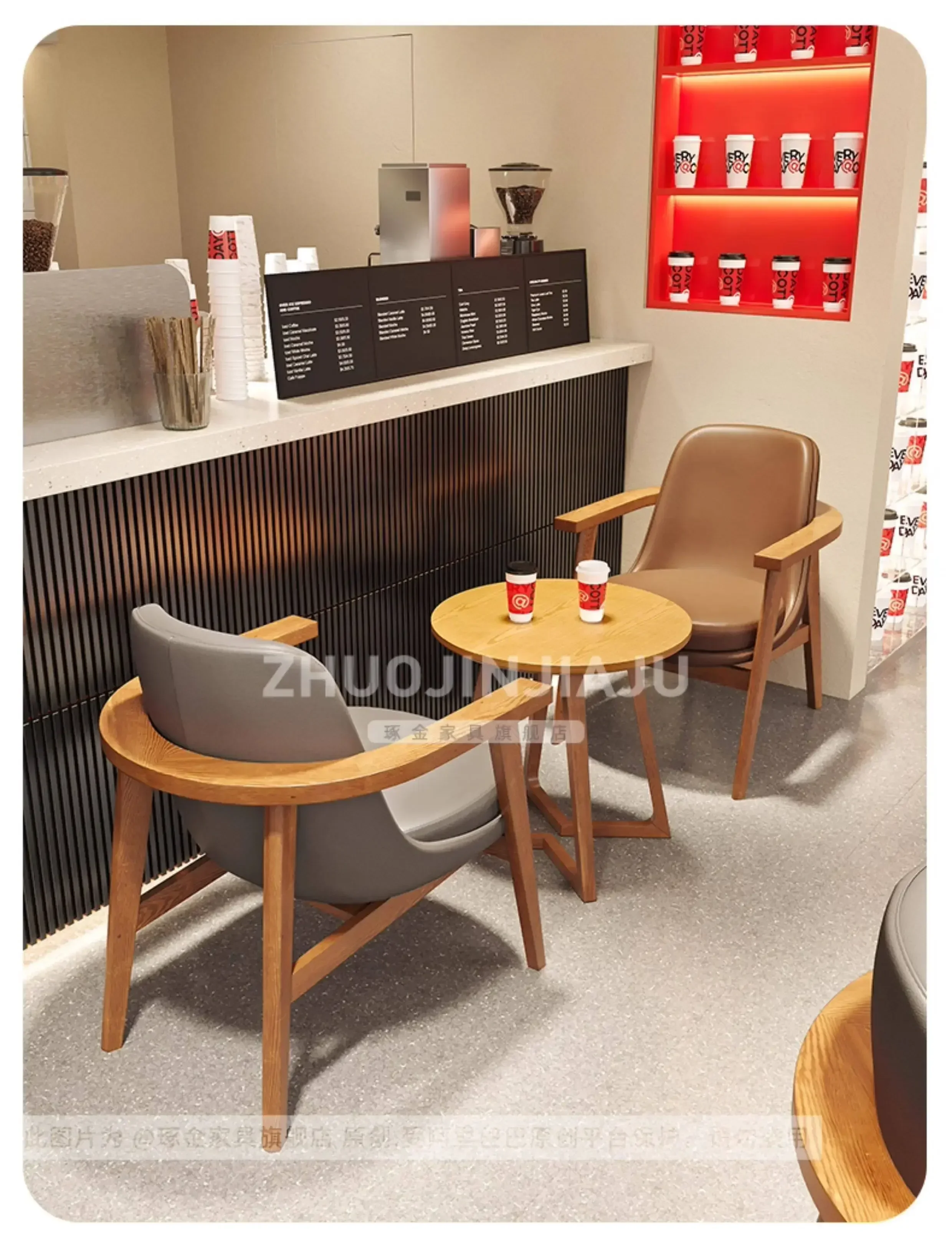 DSA-- wood backrest chair - perfect for restaurants, bubble tea shops, and casual lounges