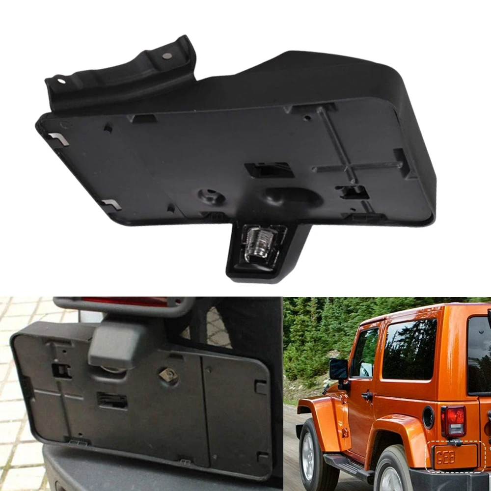 Rear License Plate Holder Frame with Light 68064720AA for Jeep Wrangler JK JKU Sahara Rubicon X Sport 2007-2017 US Standard