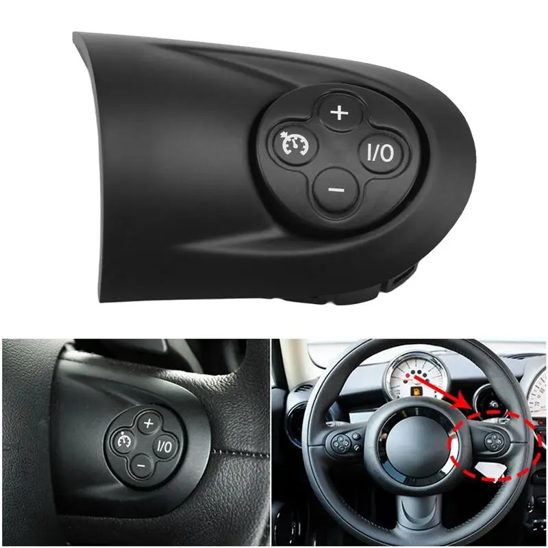 A13F-Steering Wheel Cruise Control Switch Button Trim Cover For BMW MINI Cooper R55 R56 R57 R58 R59 R60 R61 2007-2010