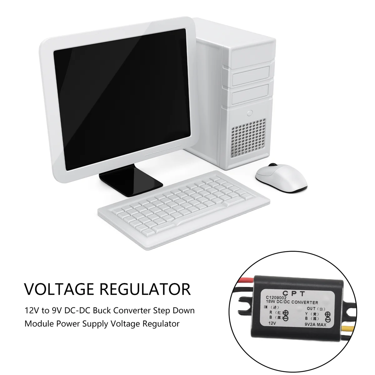 A10RR 12V Ke 9V DC-DC Buck Converter Modul Step Down Regulator Tegangan Catu Daya