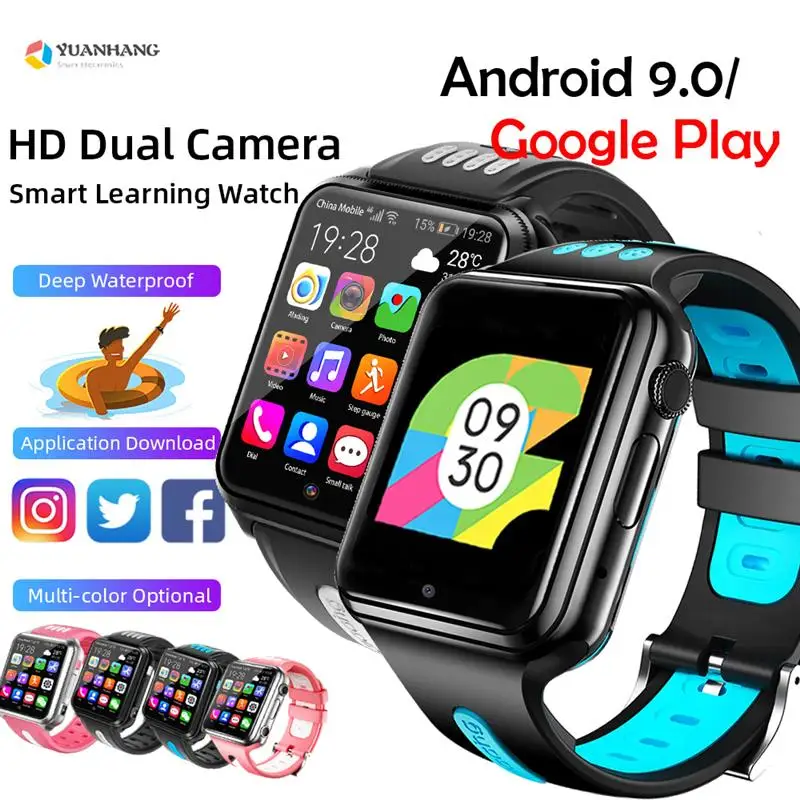 Top! Android 9.0 Smart 4G Remote Camera GPS WI-FI Trace Locate Kids Student Google Play Bluetooth Smartwatch Video Call Phone