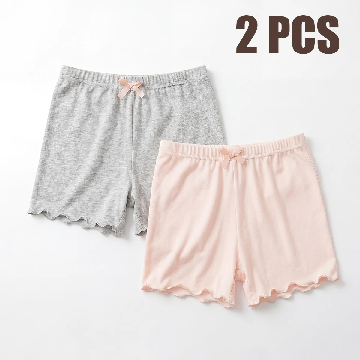 2 PCS Girls' Safety Shorts, Simple Solid Color Leggings, Lightweight and Comfortable, Suitable for Kids and Babies' Daily Wear I
