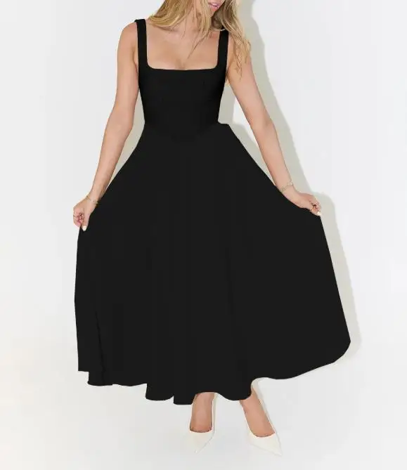 

2025 New High-End Vacation Style Dress, Fashionable Women's Long Skirt with Large Swing