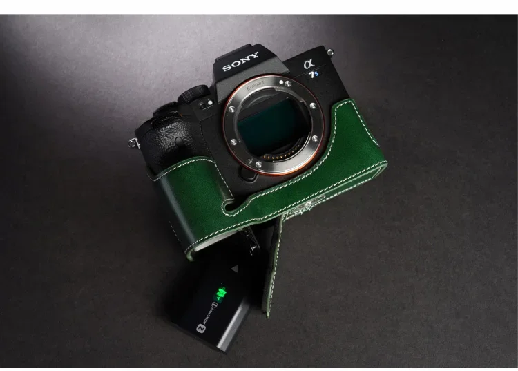 تصميم لسوني A7S3 A7SM3 A7Siii مصنوع يدويًا من الجلد الطبيعي لكاميرا نصف غطاء للكاميرا