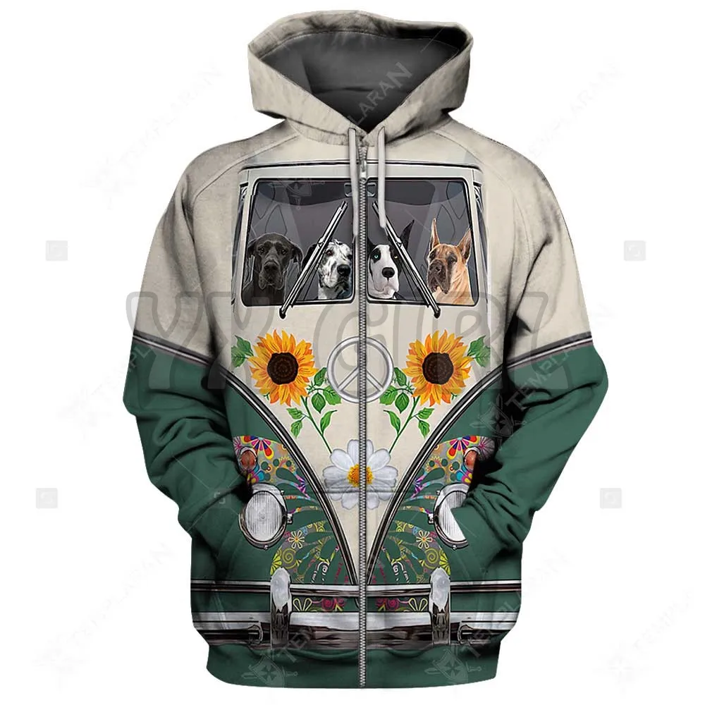 Hippie Peace Amstaff  3D Printed Hoodies Men For Women Unisex Pullovers Zipper Hoodie Casual Street Tracksuit
