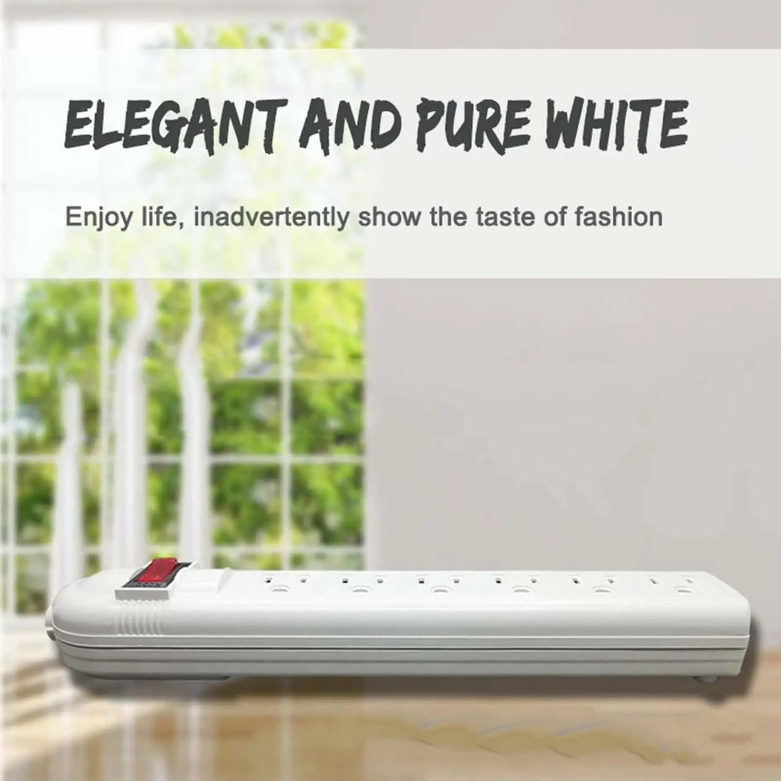 

6 Outlet Power Strip US Plug Simple Design 110V 10A for Office Dorm Business