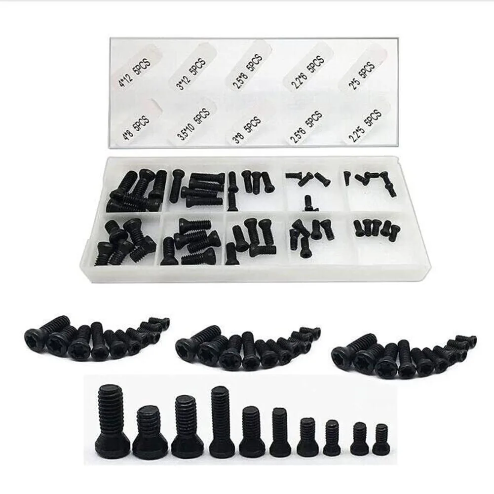 50pcs M2/M2.2/M2.5 สําหรับ M3 สําหรับ M3.5 4 CNC ใส่ Torx สกรูสําหรับซ่อมเปลี่ยนคาร์ไบด์แทรกเครื่องกลึงเครื่องมือ Bolt อะไหล่
