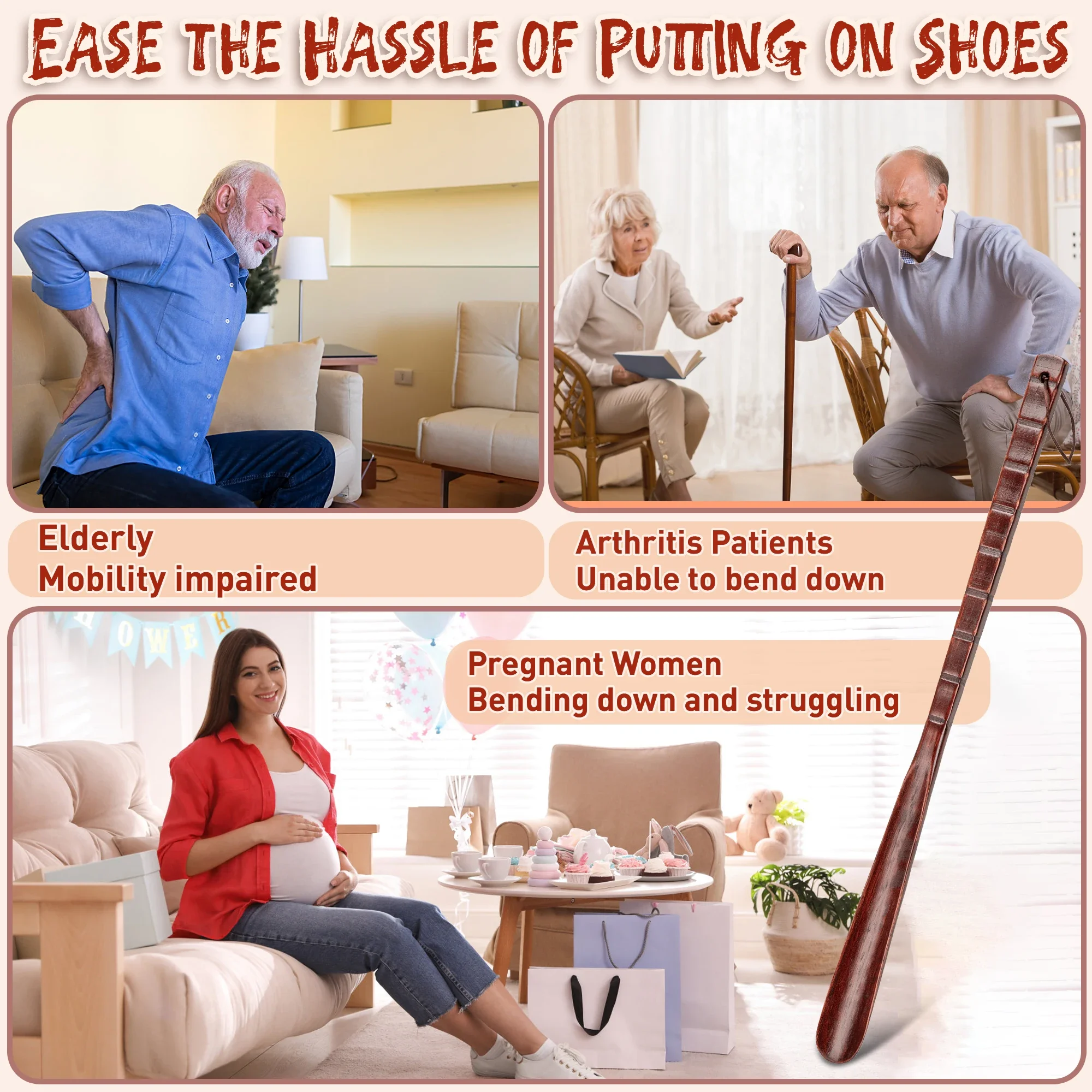 55 سنتيمتر دائم المهنية خشبية لبيسة حذاء مرنة مقبض طويل لبيسة الحذاء مفيدة الأحذية رافع لكبار السن الأحذية ملعقة أدوات المنزل