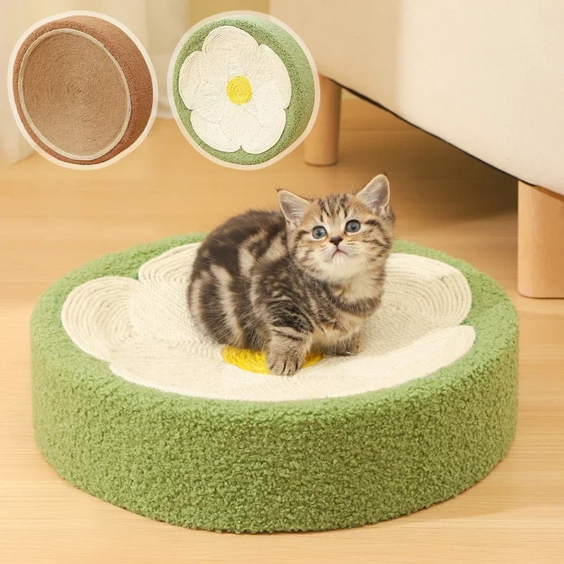 

Multifunction Wear Resistant Cat Scratcher Pad Round Anti Scratch Cat Grab Plate Jute Pet Accessories For Protecting Furniture