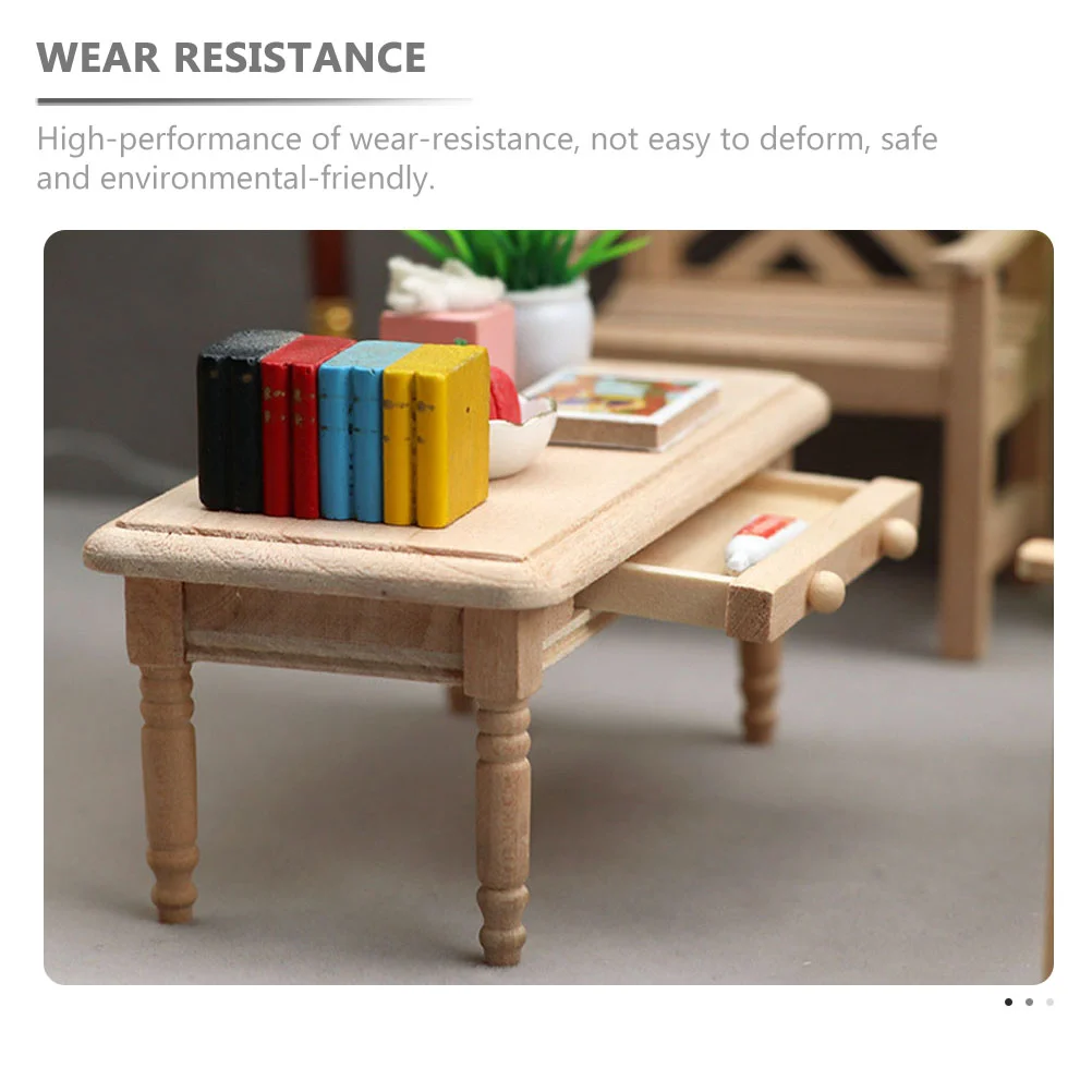 Plain Blank Coffee Table Desk Small Wood Kids DIY Supply Tea Model Uncolored House Wooden End Child