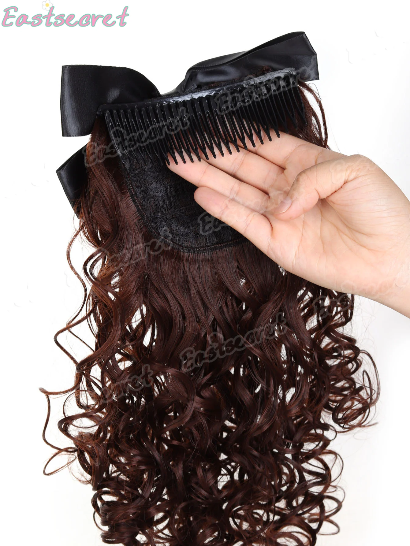 شعر مستعار صناعي على شكل ذيل حصان للنساء على شكل فراشة مشط إدخال على شكل ذيل حصان منفوش طبيعي يزيد من حجم تجعيد لوليتا عتيق #5