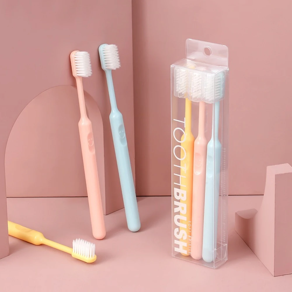3pcs Soft Toothbrush Deep Cleaning Oral Hygiene Dental Tooth brush Gentle Gums Ultra Fine Adult Teeth Brush