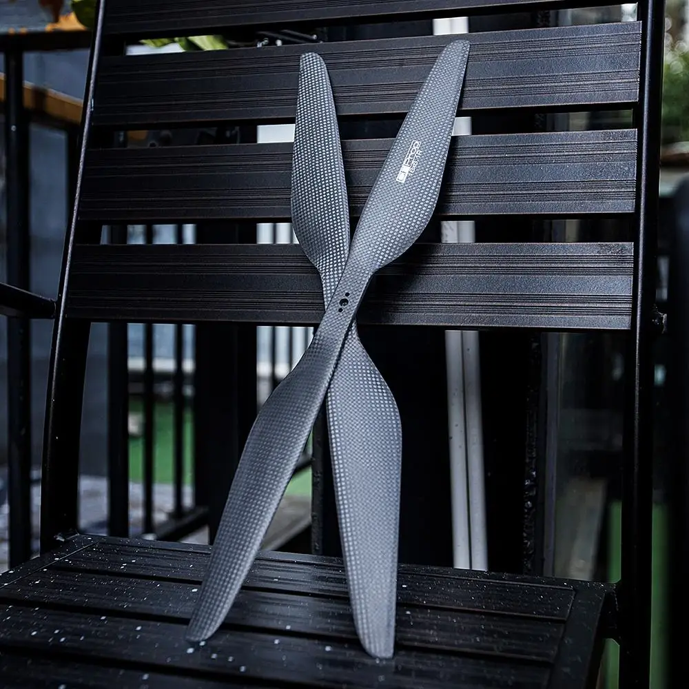 LIGPOWER P24*7.2 10mm Hole Polished Black Carbon Fiber 15KG Foldable Heavy Lifting Dr-one Propeller CE Certified