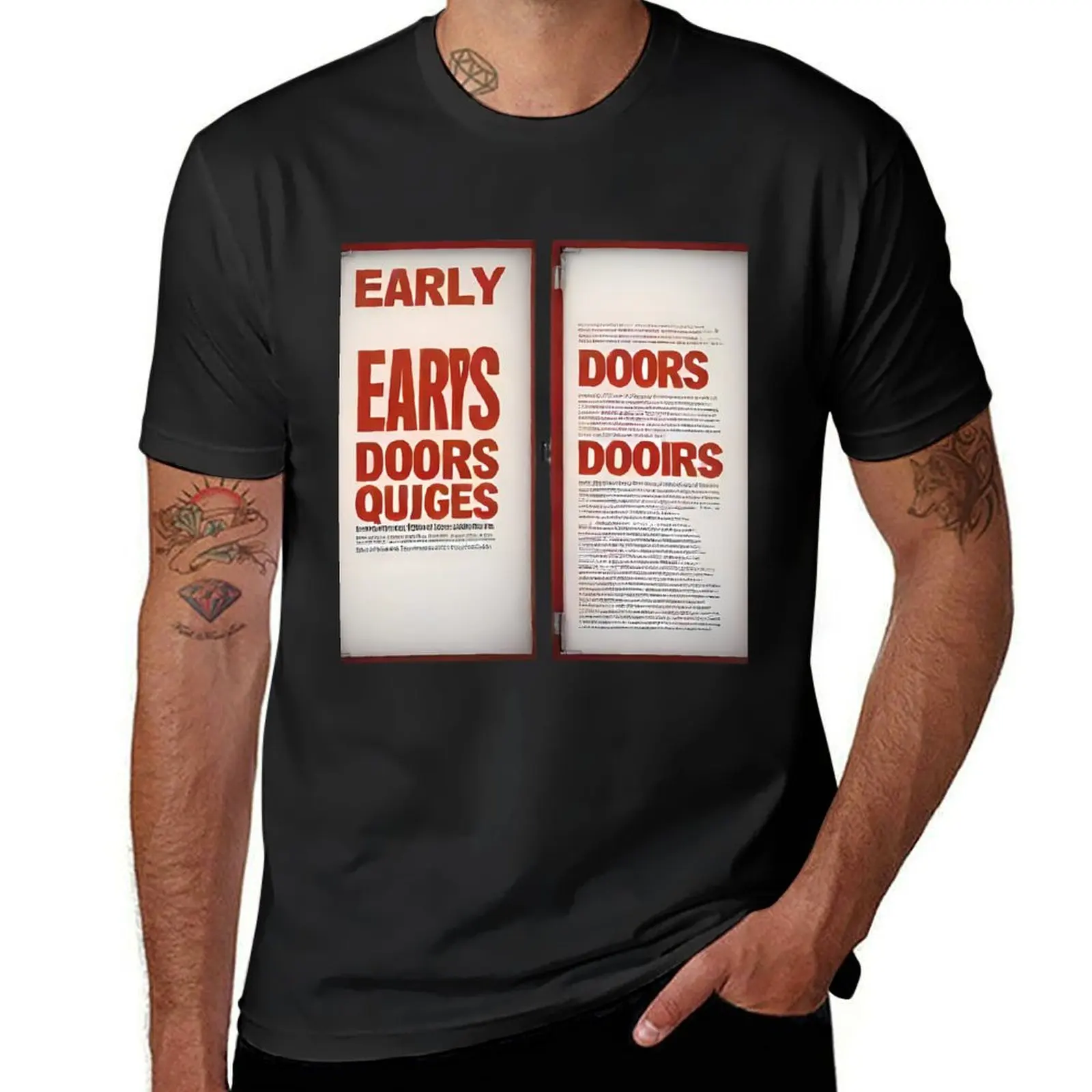 Early doors red dooirs T-Shirt sports fans sweat cute clothes mens graphic t-shirts anime