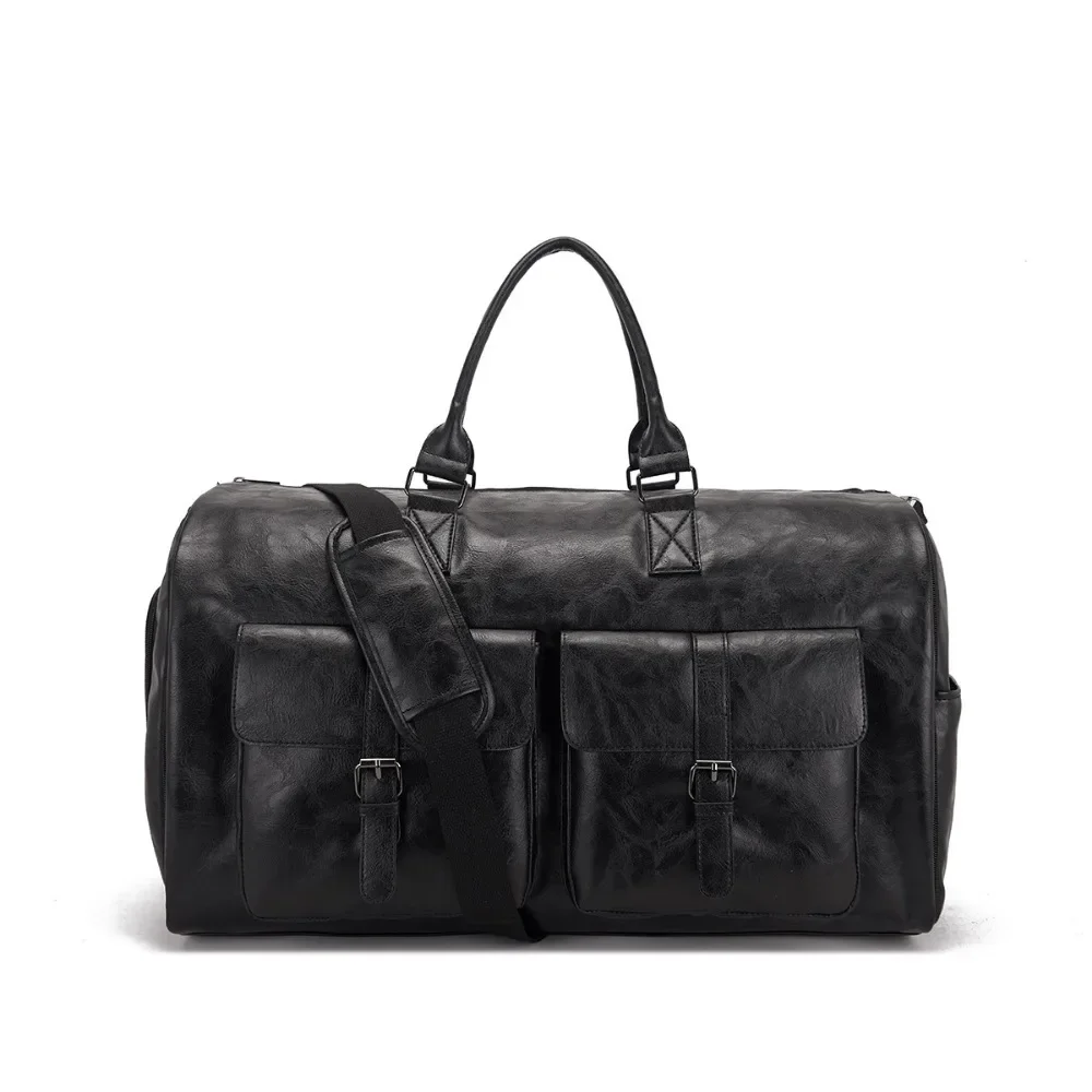 Convenient travel carry on clothing bag large PU leather luggage bag women\'s fashion travel bag suitcases and travel bags