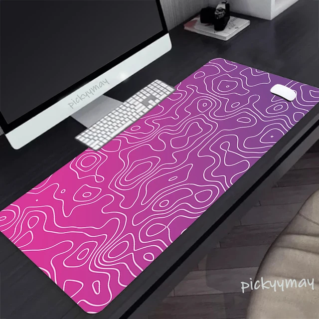 Topographic Map Large Mouse Pad Big Computer Mousepads Purple