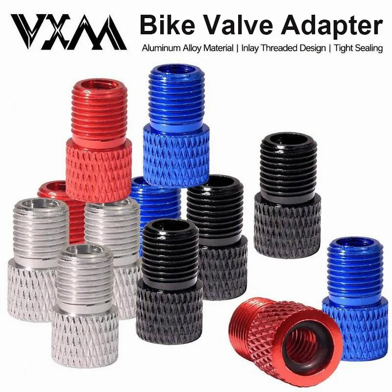 4pcs Aluminum Alloy Bike Valve Adapter Convert Presta to Schrader Valve Bicycle Pump Air Nozzle Tube Tools Bicycle Accessories