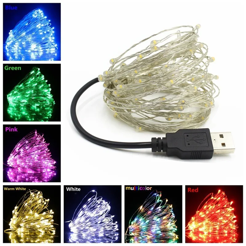 Pop Chic Fairy Light 1m/5m/10m Copper Wire USB LED String Lights for Xmas Garland Birthday Party Wedding Christmas Tree Decor