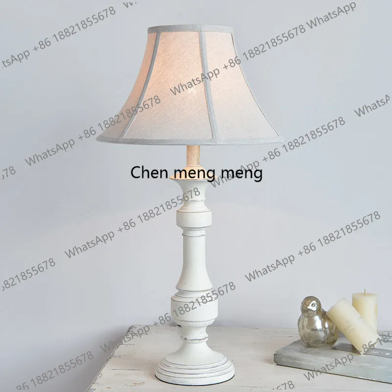 

American medieval solid wood bedroom bedside lamp Nordic creative personality living room study desk lamp