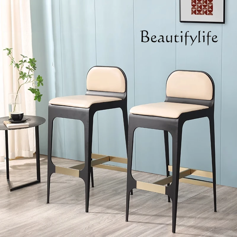 

X Commercial Luxury Bar Stool Chair Back China Designer Nordic High Bar Stool Counter Breakfast Sturdy Banqueta High End Furnitu