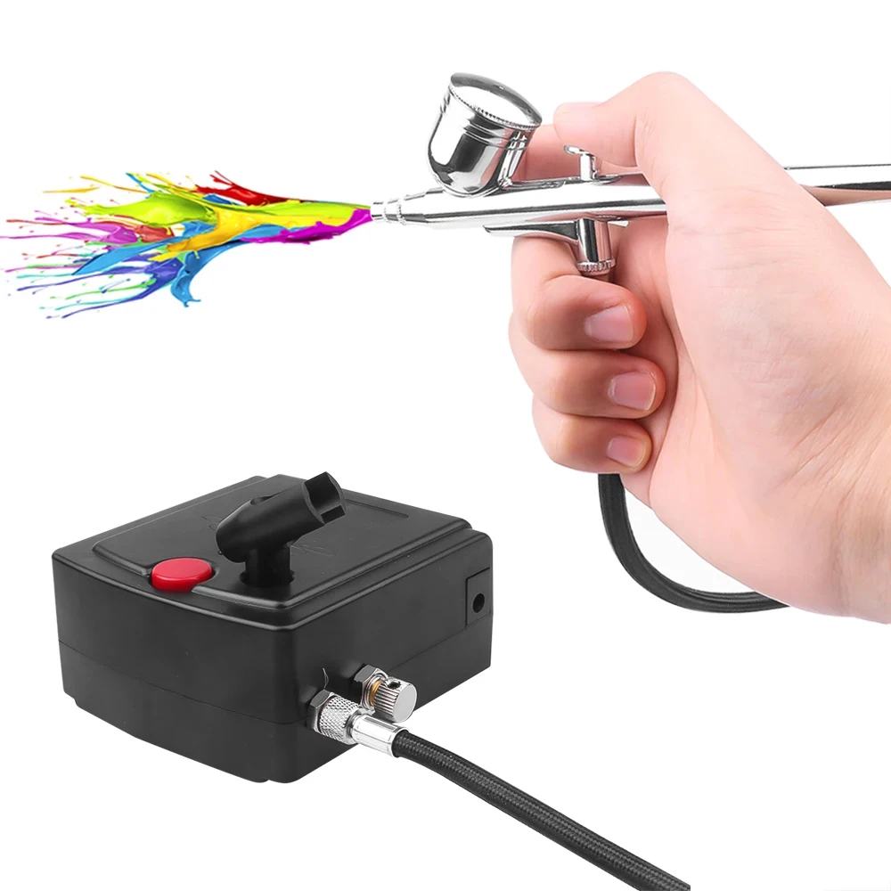 0,3 mm Dual Action Airbrush Spritzpistole Airless Air Gravity Modell Feed Spritzpistole für Körperbemalung und Modellmalerei Nagelwerkzeug