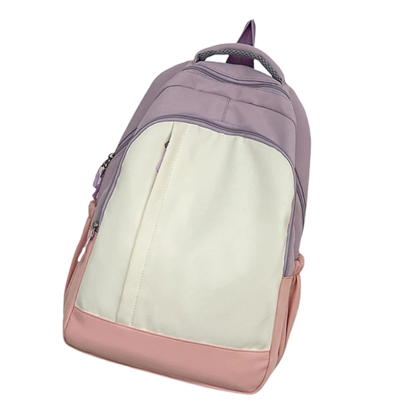 E74B Mochila nylon para mulheres, bolsa escolar espaçosa para livros suprimentos com alça confortável, mochila casual para