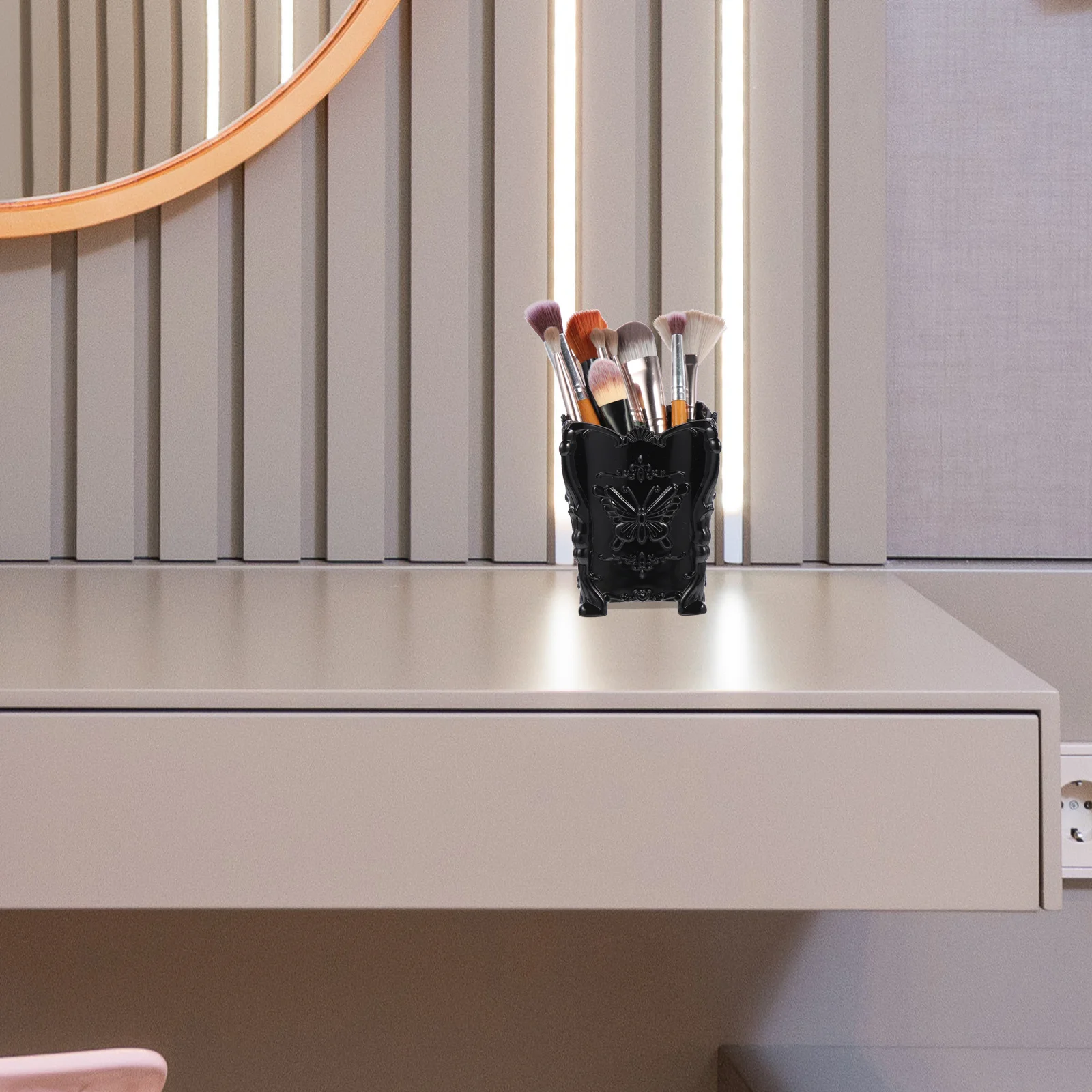 

2Pcs Brush Holder Organizer Makeup Organizer Exquisite Workmanship Thick Material Wear Resistance Office School Use