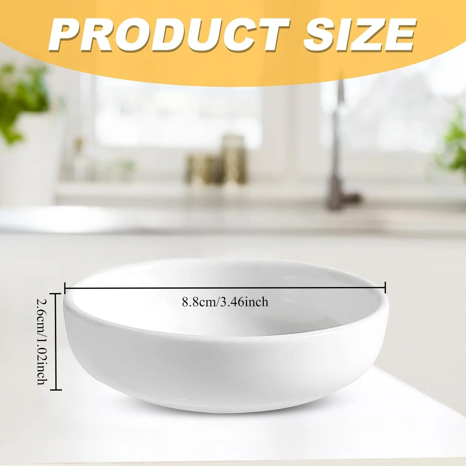 6-piece seasoning plate set, round tableware, reusable tableware, restaurant cafeteria buffet household commercial tableware