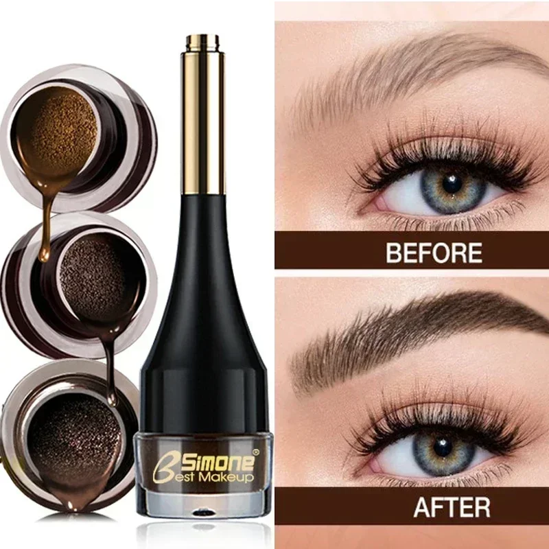 4 Colors Brown Black Eyebrow Cream Enhancers Waterproof Long-lasting Air-cushion Dye Brows Gel Tinted Makeup Liquid Eyebrows