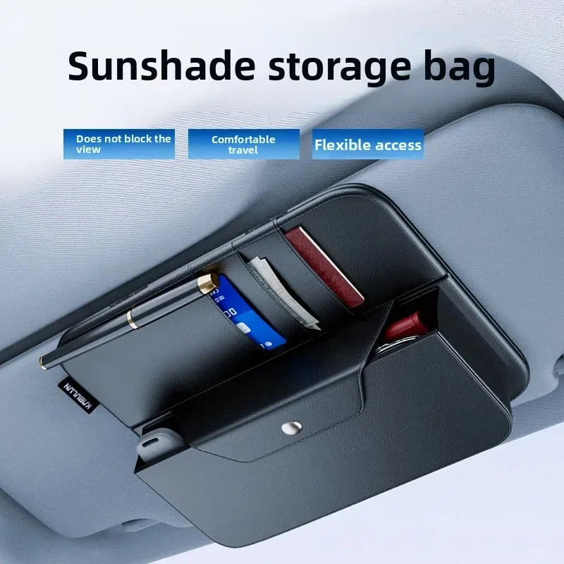 

Car sun visor storage bag card sundries pen pocket storage bag ticket storage box vehicle glasses bag card ticket organizer card