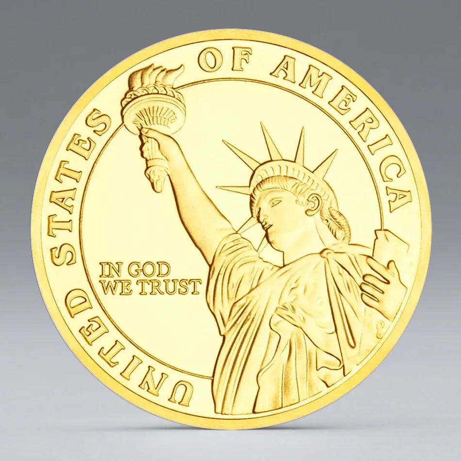 الولايات المتحدة الأمريكية العملة التذكارية الحرية 16th الرئيس أبراهام لينكولن عملة المجموعة مطلية بالذهب #2