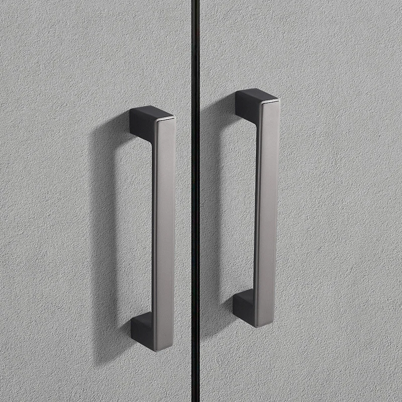 Modern Simply Pearl Grey Cabinet Pulls Zinc Alloy Long Pull Handles Drawer Knobs For Wardrobe Cupboard Furniture Hardware Decor