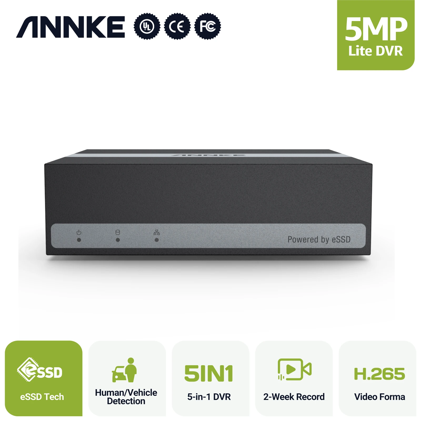 

ANNKE ASD800 8CH 5MP 5in1 HD TVI CVI AHD IP Security DVR Recorder H.265 Digital Video Recorder With Smart Motion Detect Playback