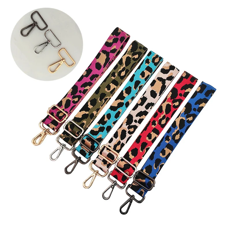 

Colorful Nylon Bag Strap with Leopard Print Adjustable Shoulder Belts for Women Bag Travel Accessory