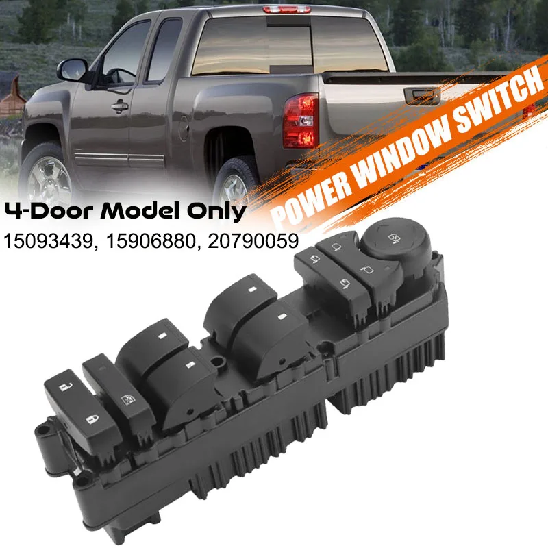 

15093439 Front Left Power Window Switch For Cadillac Escalade 2010-2014 Chevrolet Silverado1500 2500 3500 2007-2013 GMC Yukon XL