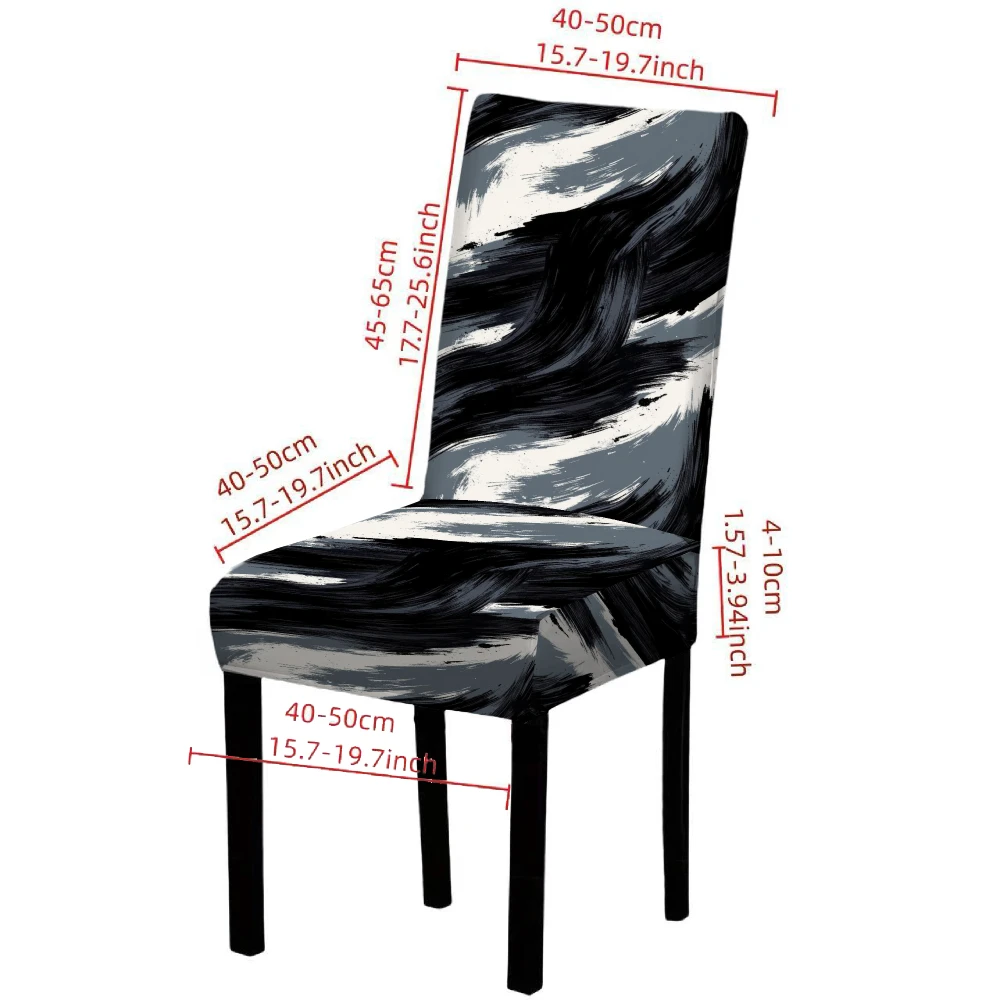 4/6pcs Elastic Dining chair covers Modern Black White Zebra Print Stretchable Seat Covers for Home Restaurant Decor Spandex Dust