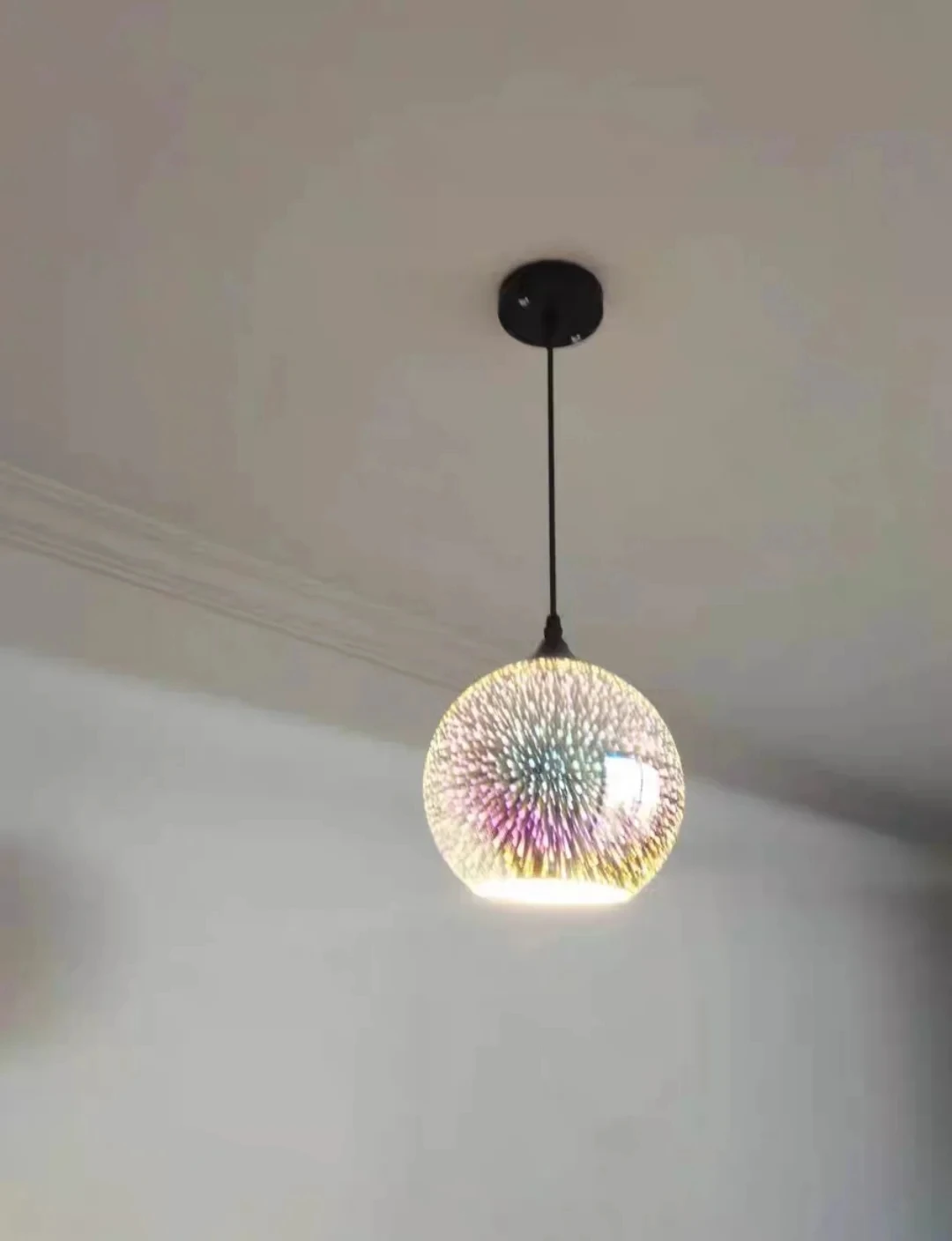 Modern 3D colorful romantic starry sky hanging glass chandelier E27 children\'s room bedroom dining room living room bar light