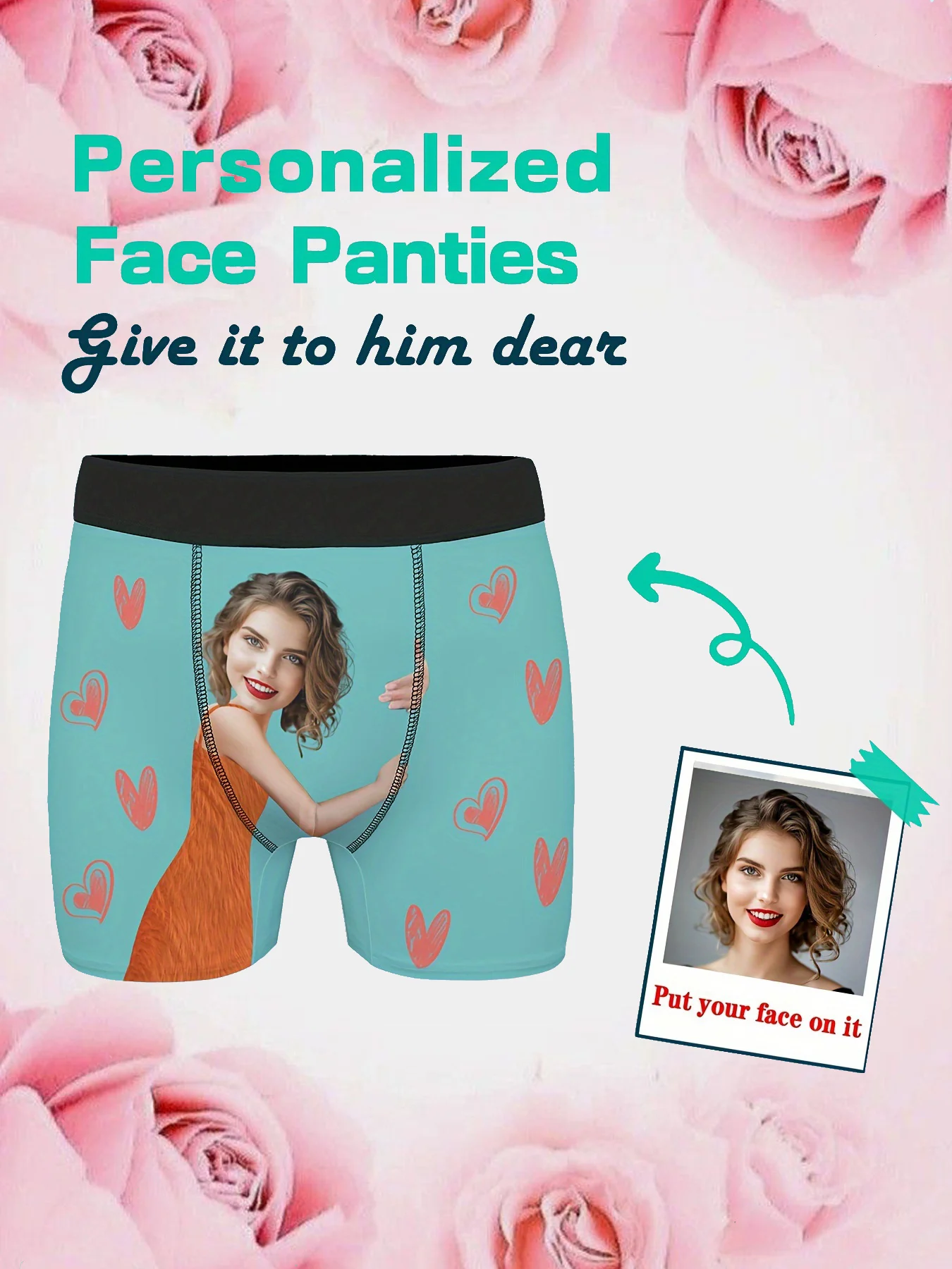 DIY Custom Underwear, Men's Underwear, Couple Photo Custom Underwear, Valentine's Day Gift for Boyfriend or Husband