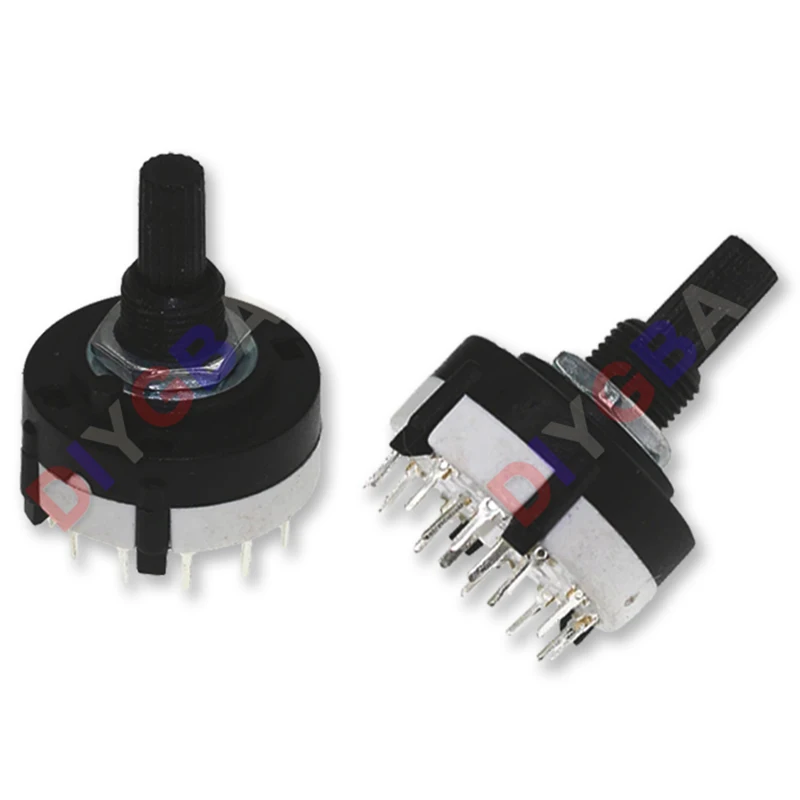 1PCS RS16 RS26 Plastic Rotary Band Switch 2 Pole 3 4 Position 1 Pole 5 6 8 Position Handle Length Axis Band Switch Ibuw RS16