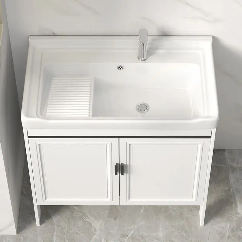 

Modern simple new bathroom laundry basin laundry pool rental room washbasin cabinet small apartment ceramic washbasin