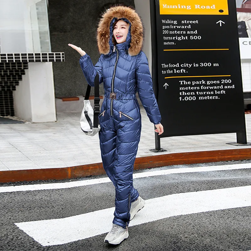 Traje de esquí informal de una pieza para mujer, ropa ajustada de cintura alta de algodón de color sólido, novedad de invierno de 2024