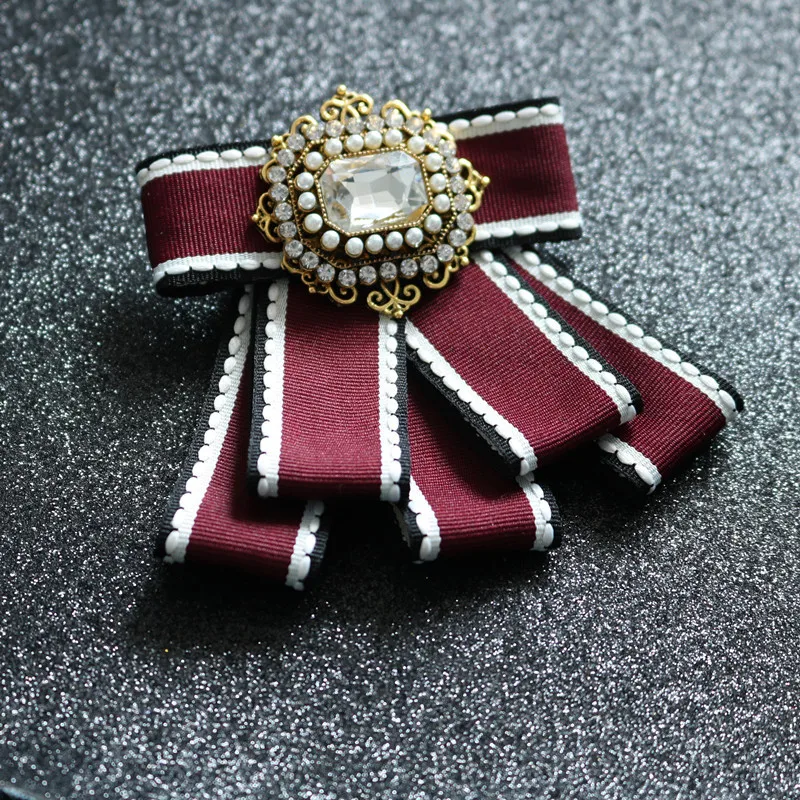 Moda męska damska muszka brytyjski wielowarstwowy kwiat na szyję koreański wersja żonaty pan młody ślub Handmade Crystal Bowtie — zdjęcie 5