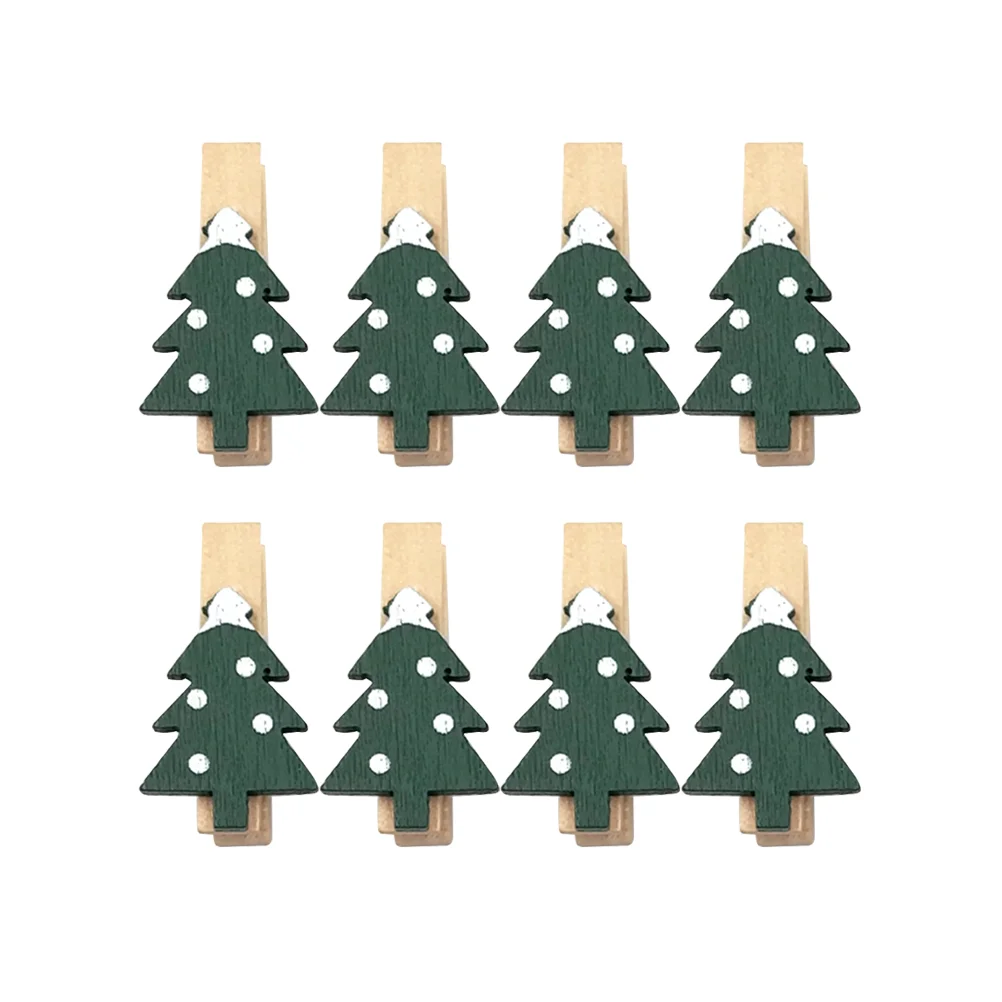 25pcs 35cm Wooden Photo Clips Christmas Shape Mini Eco-friendly Photo Clamp for Home (Army Green) Photo Pegs